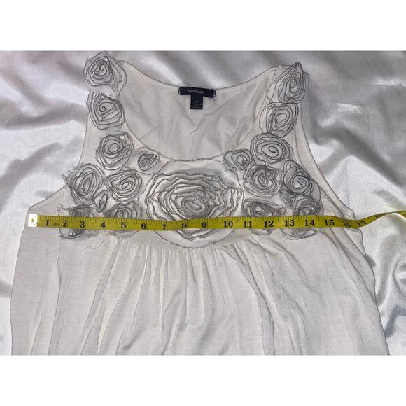 Flower Embellished Blouse by Espresso - Size L - Beautiful Sculped Flowers - Picture 6 of 8